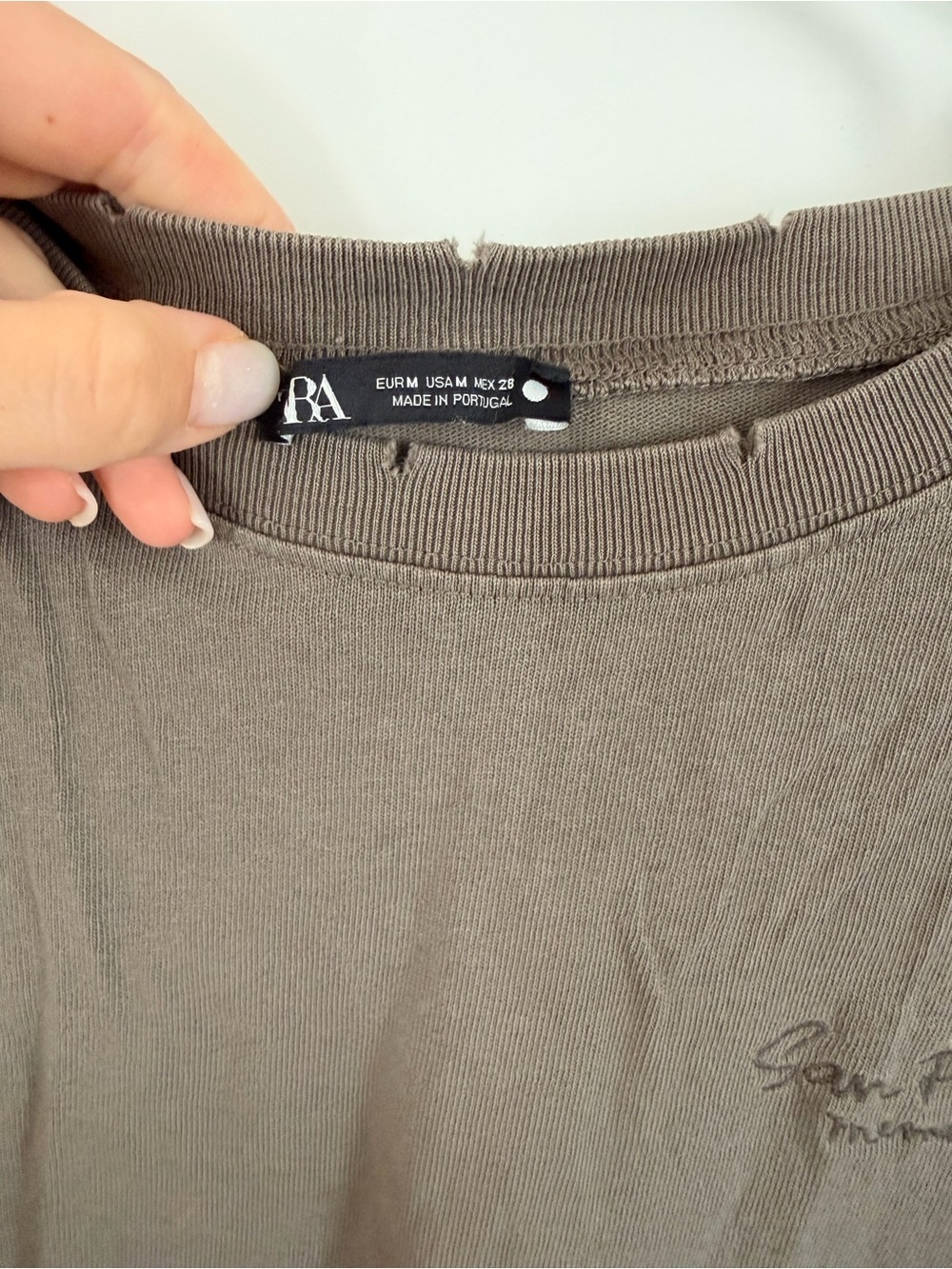 Zara Women’s cotton t-shirt Olive Green size M - Picture 4 of 6